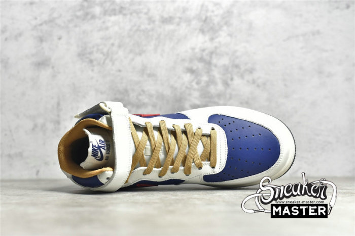 NIKE AIR FORCE 1 MID 07 BEIGE/DARK BLUE/UNIVERSITY RED 512745-068