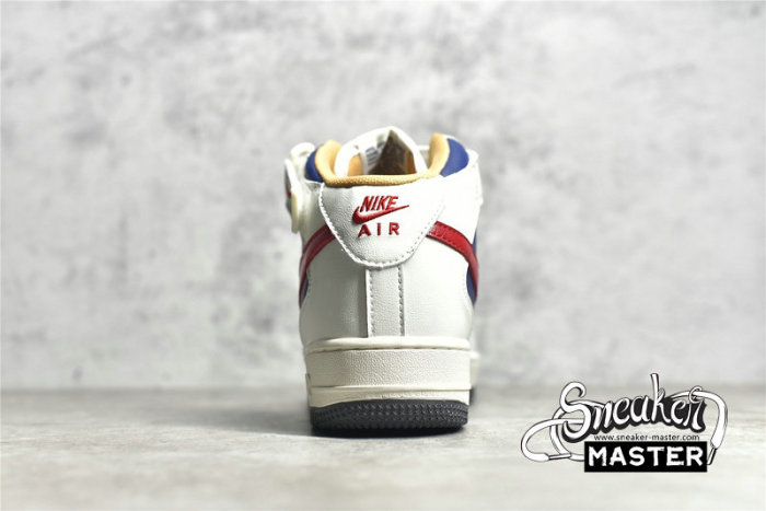 NIKE AIR FORCE 1 MID 07 BEIGE/DARK BLUE/UNIVERSITY RED 512745-068