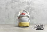 NIKE OFF-WHITE X SB DUNK LOW LOT 01 OF 50 WHITE/METALLIC SILVER/BUTTER DM1602-127