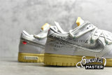 NIKE OFF-WHITE X SB DUNK LOW LOT 01 OF 50 WHITE/METALLIC SILVER/BUTTER DM1602-127