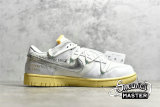 NIKE OFF-WHITE X SB DUNK LOW LOT 01 OF 50 WHITE/METALLIC SILVER/BUTTER DM1602-127