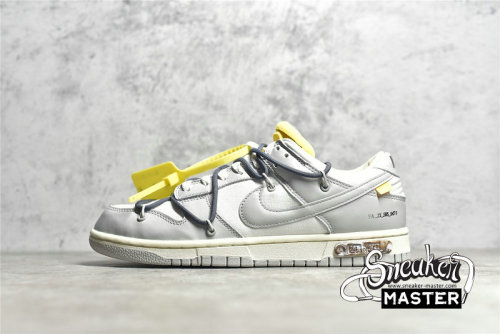 NIKE OFF-WHITE X SB DUNK LOW LOT 41 OF 50 SAIL/NEUTRAL GREY/FLINT GREY DM1602-105