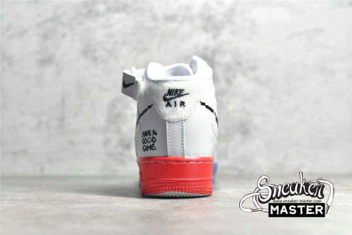 NIKE AIR FORCE 1 MID 07 HAVE A GOOD GAME WHITE/WHITE/BRIGHT CRIMSON/BLACK DC3280-101