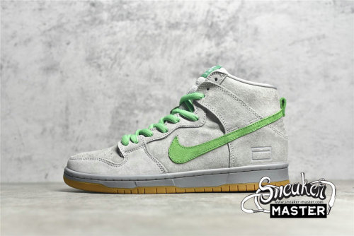 NIKE SB DUNK HIGH METALLIC SILVER/HYPER VERDE-GUM YELLOW 313171-039