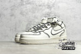 NIKE AIR FORCE 1 MID BEIGE/BEIGE/BLACK AQ2898-008