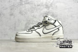 NIKE AIR FORCE 1 MID BEIGE/BEIGE/BLACK AQ2898-008