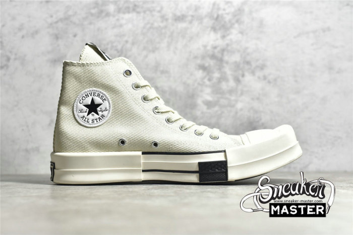 CONVERSE RICK OWENS X DRKSHDW DRKSTAR CHUCK TAYLOR 70S HIGH LILY WHITE/EGRET/BLACK 172346C