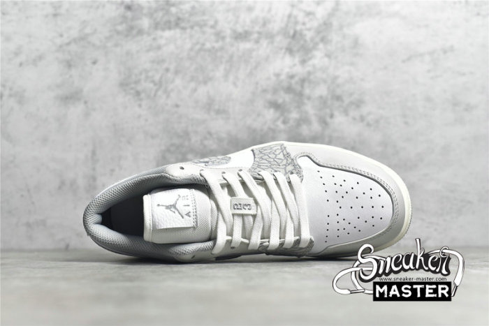 NIKE AIR JORDAN 1 LOW PREMIUM ELEPHANT PRINT WHITE/NEUTRAL GREY/SAIL/SMOKE GREY DH4269-100