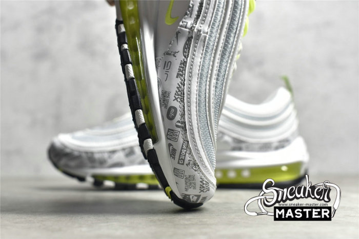 NIKE AIR MAX 97 REFLECTIVE LOGO WHITE/BLACK/PURE PLATINUM/VOLT DH0006-100