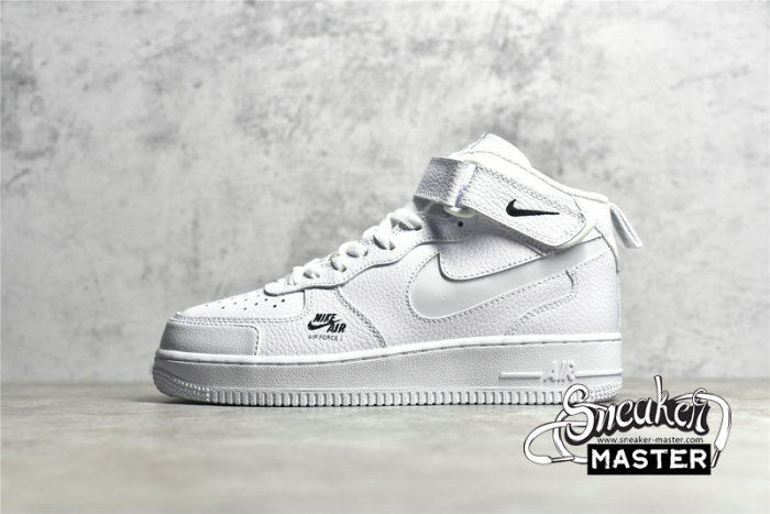 NIKE AIR FORCE 1 MID 07 PREMIUM WHITE/WHITE/BLACK CU3088-606