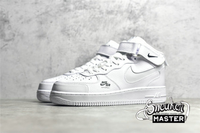 NIKE AIR FORCE 1 MID 07 PREMIUM WHITE/WHITE/BLACK CU3088-606