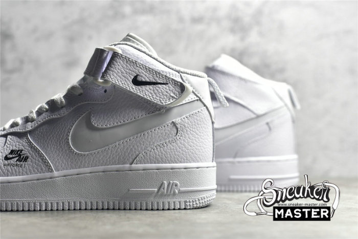 NIKE AIR FORCE 1 MID 07 PREMIUM WHITE/WHITE/BLACK CU3088-606