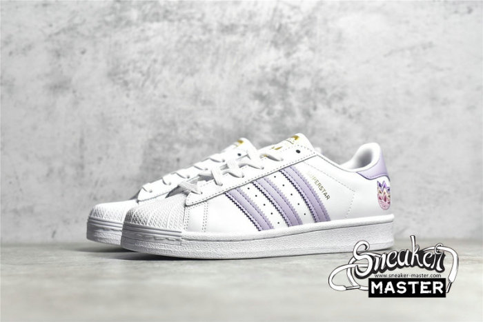 ADIDAS SUPERSTAR SHOES CLOUD WHITE/PURPLE TINT/MATTE GOLD GZ8143