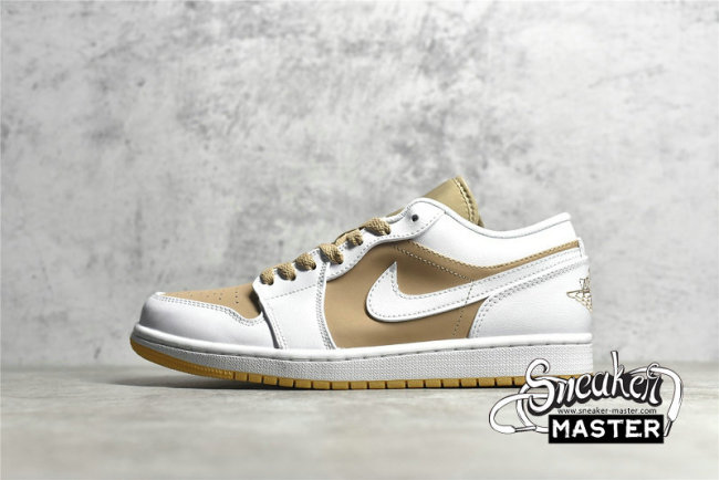 NIKE AIR JORDAN 1 LOW WHITE/WHITE/HEMP/GUM YELLOW DN6999-100