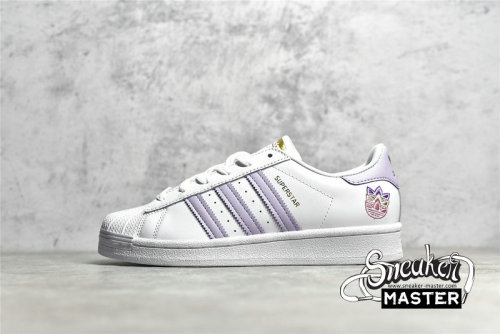 ADIDAS SUPERSTAR SHOES CLOUD WHITE/PURPLE TINT/MATTE GOLD GZ8143