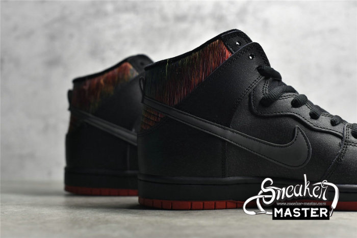 NIKE DUNK SB HIGH SPOT GASPARILLA BLACK/CHALLENGE RED-METALLIC SILVER 313171-028