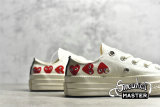 CONVERSE COMME DES GARÇONS PLAY X CHUCK TAYLOR 70S LOW TOP MULTI HEART WHITE/WHITE/RED 162975C