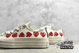 CONVERSE COMME DES GARÇONS PLAY X CHUCK TAYLOR 70S LOW TOP MULTI HEART WHITE/WHITE/RED 162975C