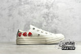 CONVERSE COMME DES GARÇONS PLAY X CHUCK TAYLOR 70S LOW TOP MULTI HEART WHITE/WHITE/RED 162975C