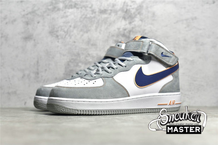 NIKE AIR FORCE 1 MID 07 GREY/WHITE/NAVY-ORANGE CQ5059-203