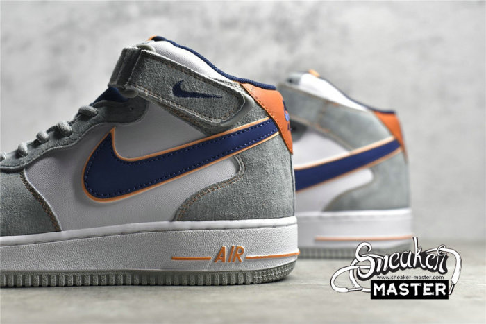 NIKE AIR FORCE 1 MID 07 GREY/WHITE/NAVY-ORANGE CQ5059-203