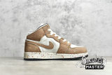 NIKE AIR JORDAN 1 MID SE GS BRUSHSTROKE PAINT SPLATTER SAIL/CIDER/CHILE RED/BLACK DA8006-100