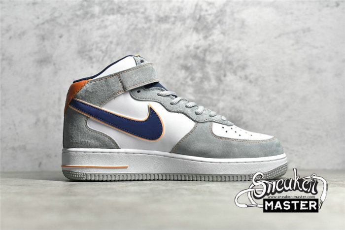 NIKE AIR FORCE 1 MID 07 GREY/WHITE/NAVY-ORANGE CQ5059-203