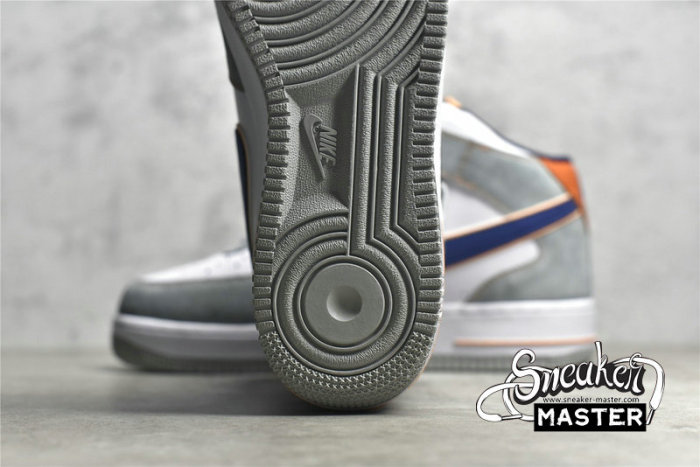 NIKE AIR FORCE 1 MID 07 GREY/WHITE/NAVY-ORANGE CQ5059-203