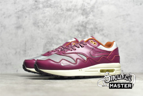 NIKE PATTA X AIR MAX 1 RUSH MAROON METALLIC SILVER/RUSH MAROON DO9549-001
