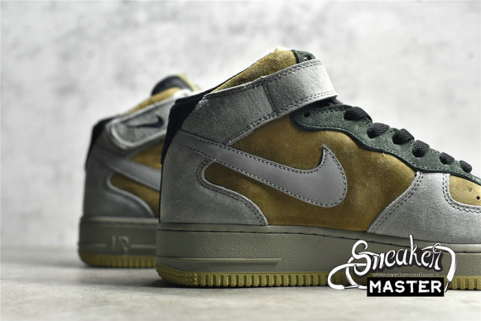 NIKE AIR FORCE 1 MID CHRISMAS REFLECTIVE DARK GREY/DARK GREEN-BLACK CQ5059-118