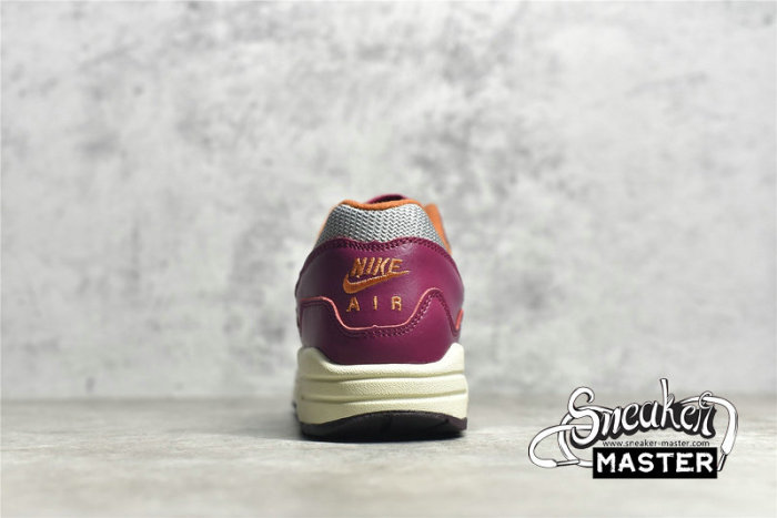 NIKE PATTA X AIR MAX 1 RUSH MAROON METALLIC SILVER/RUSH MAROON DO9549-001