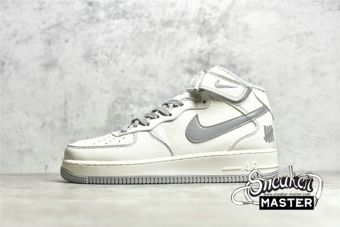 NIKE UNDEFEATED X AIR FORCE 1 MID SU19 BEIGE/SILVER/BEIGE AO6617-306