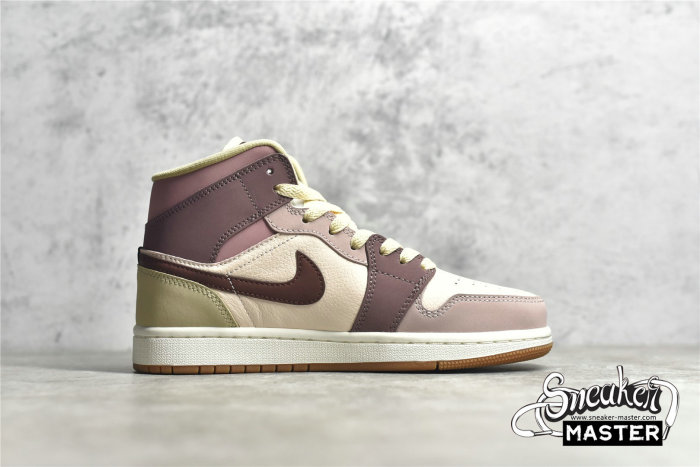 NIKE AIR JORDAN 1 MID SE BARELY ORANGE/DARK PONY/PALE IVORY/SMOKEY MAUVE/ROSEWOOD GRAIN DO7440-821