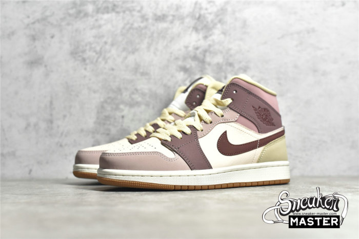 NIKE AIR JORDAN 1 MID SE BARELY ORANGE/DARK PONY/PALE IVORY/SMOKEY MAUVE/ROSEWOOD GRAIN DO7440-821