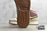 NIKE AIR JORDAN 1 MID SE BARELY ORANGE/DARK PONY/PALE IVORY/SMOKEY MAUVE/ROSEWOOD GRAIN DO7440-821
