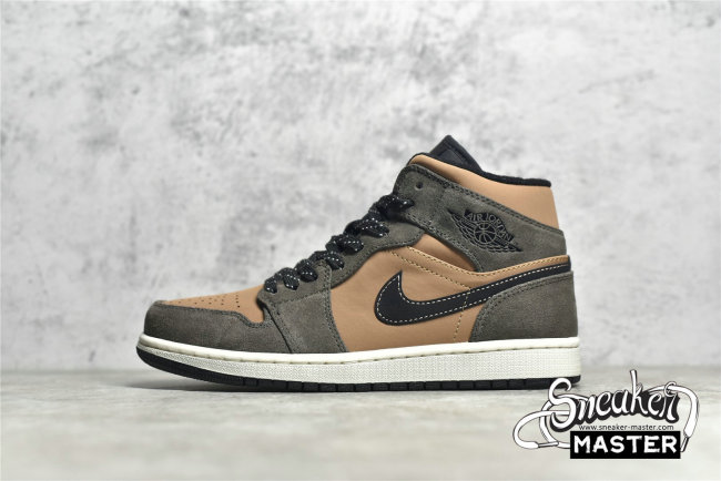 NIKE AIR JORDAN 1 MID SE DARK CHOCOLATE/ARCHAEO BROWN/BLACK/CRIMSON BLISS DC7294-200