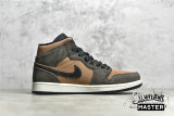NIKE AIR JORDAN 1 MID SE DARK CHOCOLATE/ARCHAEO BROWN/BLACK/CRIMSON BLISS DC7294-200