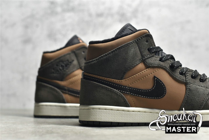 NIKE AIR JORDAN 1 MID SE DARK CHOCOLATE/ARCHAEO BROWN/BLACK/CRIMSON BLISS DC7294-200