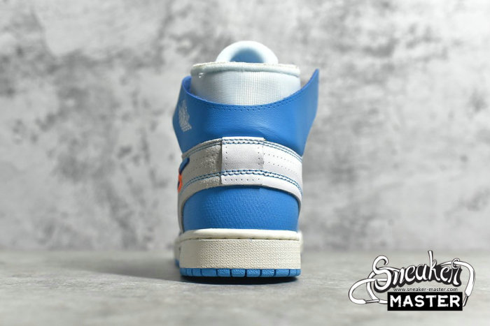 NIKE OFF-WHITE X AIR JORDAN 1 RETRO HIGH OG UNC WHITE/DARK POWDER BLUE-CONE AQ0818-148