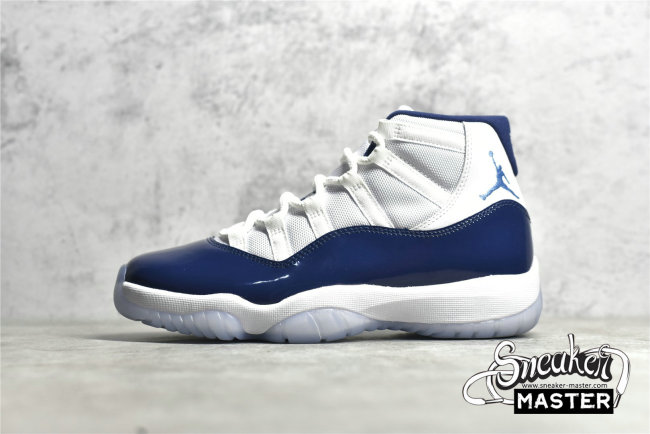 NIKE AIR JORDAN 11 RETRO WIN LIKE 82 WHITE/MIDNIGHT NAVY-UNIVERSITY BLUE 378037-123