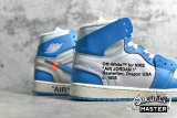 NIKE OFF-WHITE X AIR JORDAN 1 RETRO HIGH OG UNC WHITE/DARK POWDER BLUE-CONE AQ0818-148