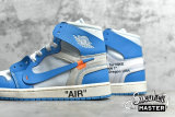 NIKE OFF-WHITE X AIR JORDAN 1 RETRO HIGH OG UNC WHITE/DARK POWDER BLUE-CONE AQ0818-148
