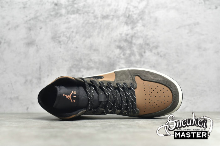NIKE AIR JORDAN 1 MID SE DARK CHOCOLATE/ARCHAEO BROWN/BLACK/CRIMSON BLISS DC7294-200