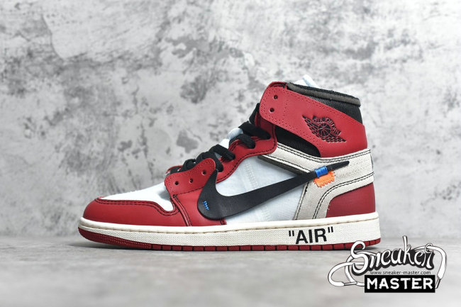 NIKE OFF-WHITE X AIR JORDAN 1 RETRO HIGH OG CHICAGO WHITE/BLACK-VARSITY RED-BLACK AA3834-101