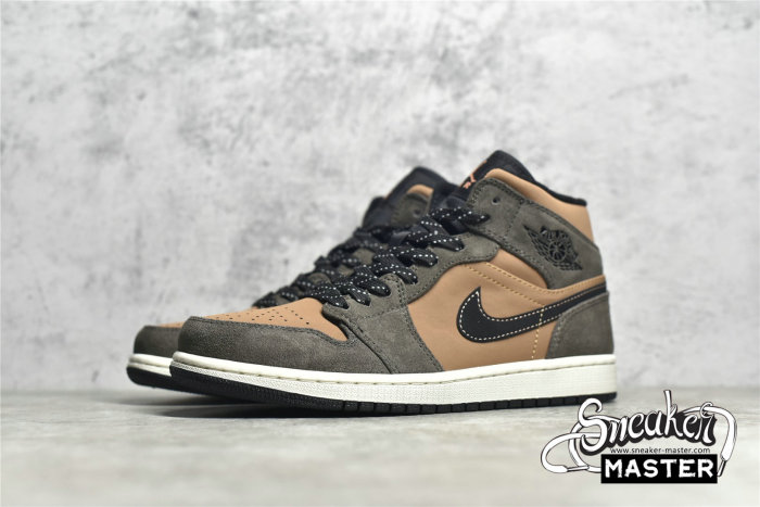 NIKE AIR JORDAN 1 MID SE DARK CHOCOLATE/ARCHAEO BROWN/BLACK/CRIMSON BLISS DC7294-200