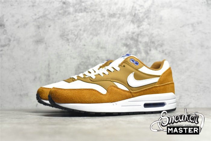 NIKE AIR MAX 1 PREMIUM RETRO CURRY DARK CURRY/SPORT BLUE/BLACK/TRUE WHITE 908366-700