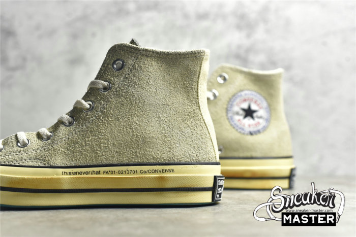 CONVERSE CHUCK TAYLOR 70S HIGH X THISISNEVERTHAT NEW VINTAGE LEMON ICING/PASTEL YELLOW 172395C