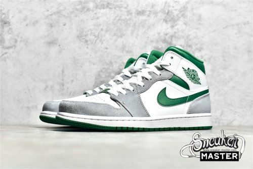 NIKE AIR JORDAN 1 MID SE WHITE/LIGHT SMOKE GREY/PINE GREEN DC7294-103
