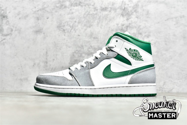 NIKE AIR JORDAN 1 MID SE WHITE/LIGHT SMOKE GREY/PINE GREEN DC7294-103