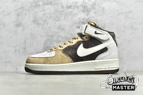 NIKE AIR FORCE 1 MID 07 WHITE/KHAKI-DARK BROWN-GREY AL6896-556